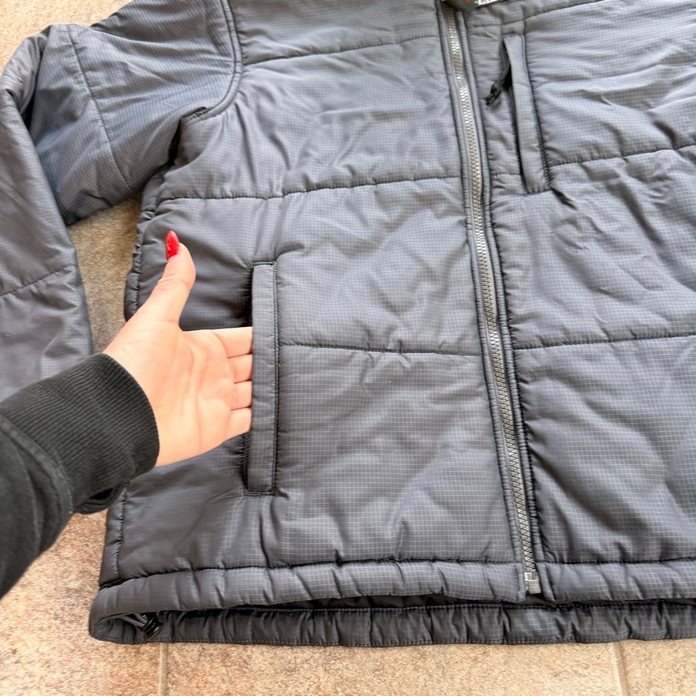 L.L. BEAN Factory Store Full Zip Hooded Parka Puffer Jacket 2000s Gray Size Med - Picture 5 of 10
